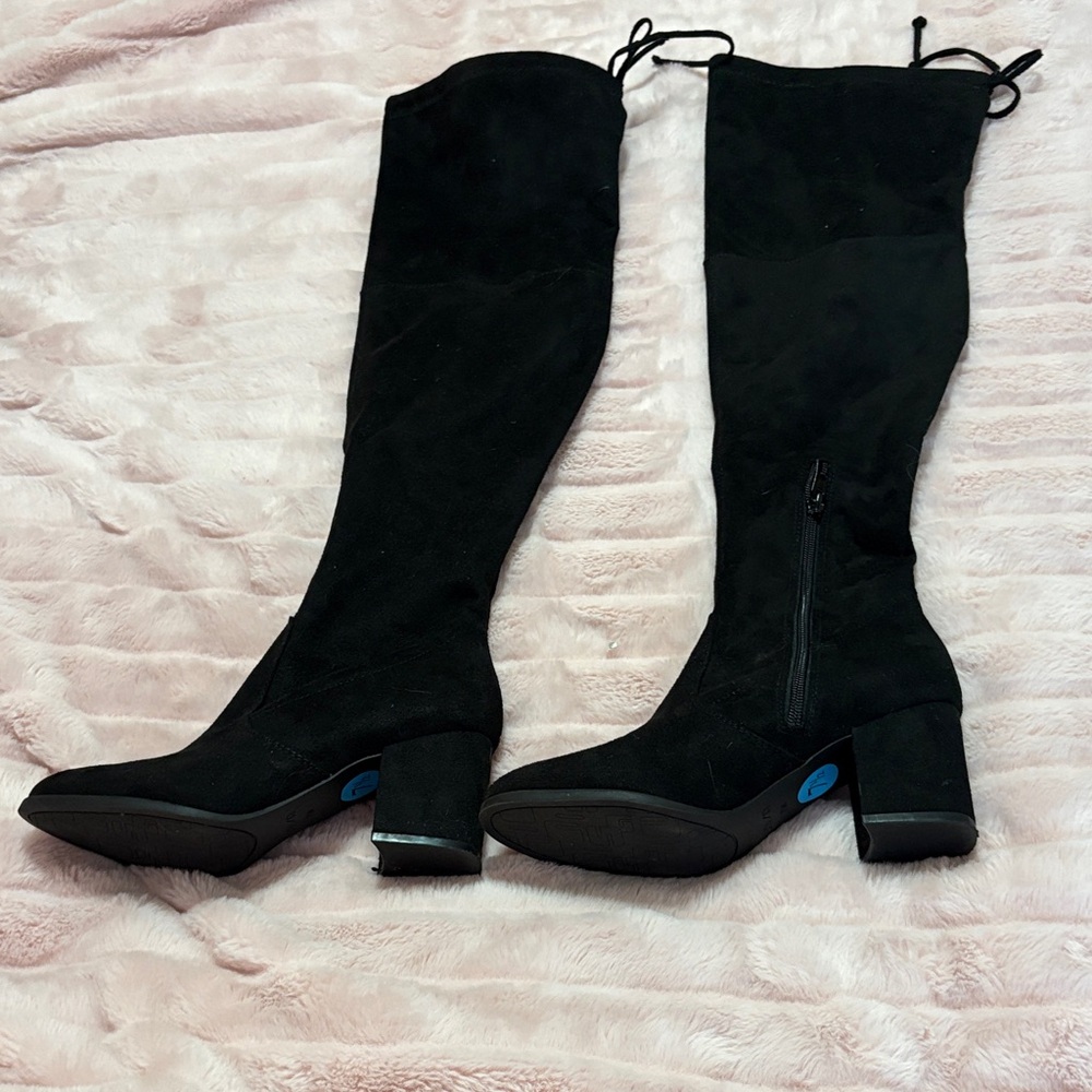 Unisa Elegant Black Over the Knee Boots